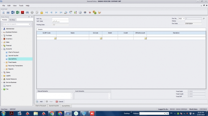 Data Entry In Accounting Software