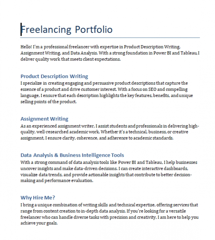Product Description Writer , Assignment Writing , Data