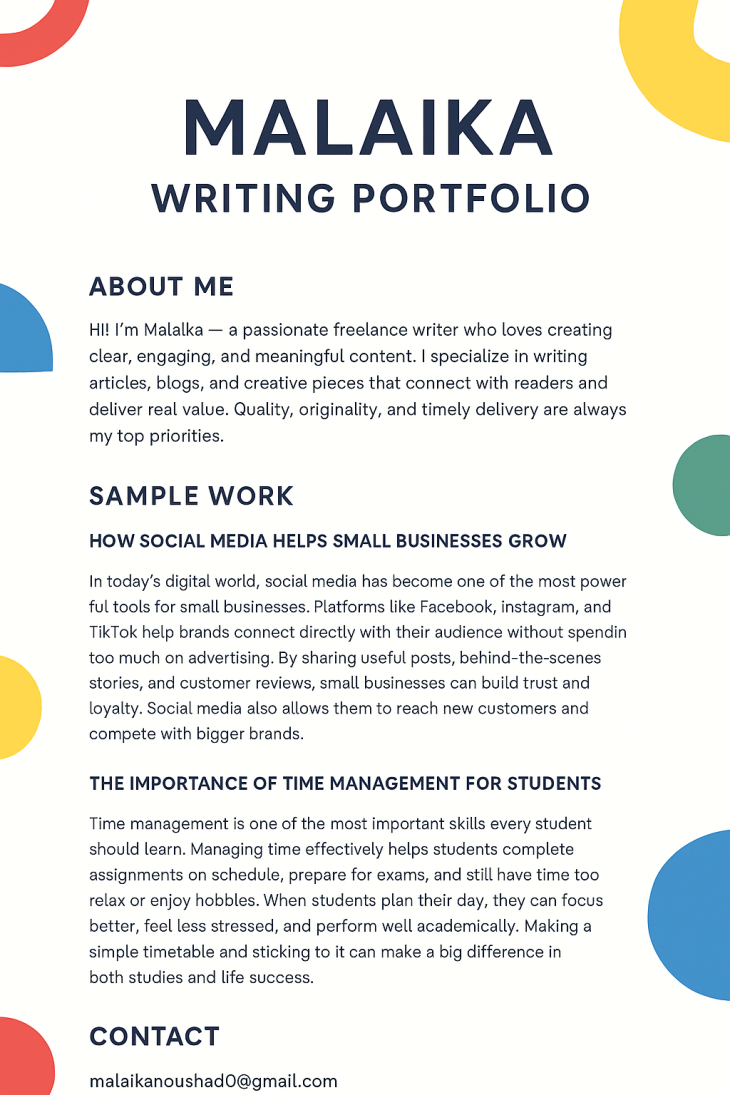 . Content Writing, Proofreading & Editing