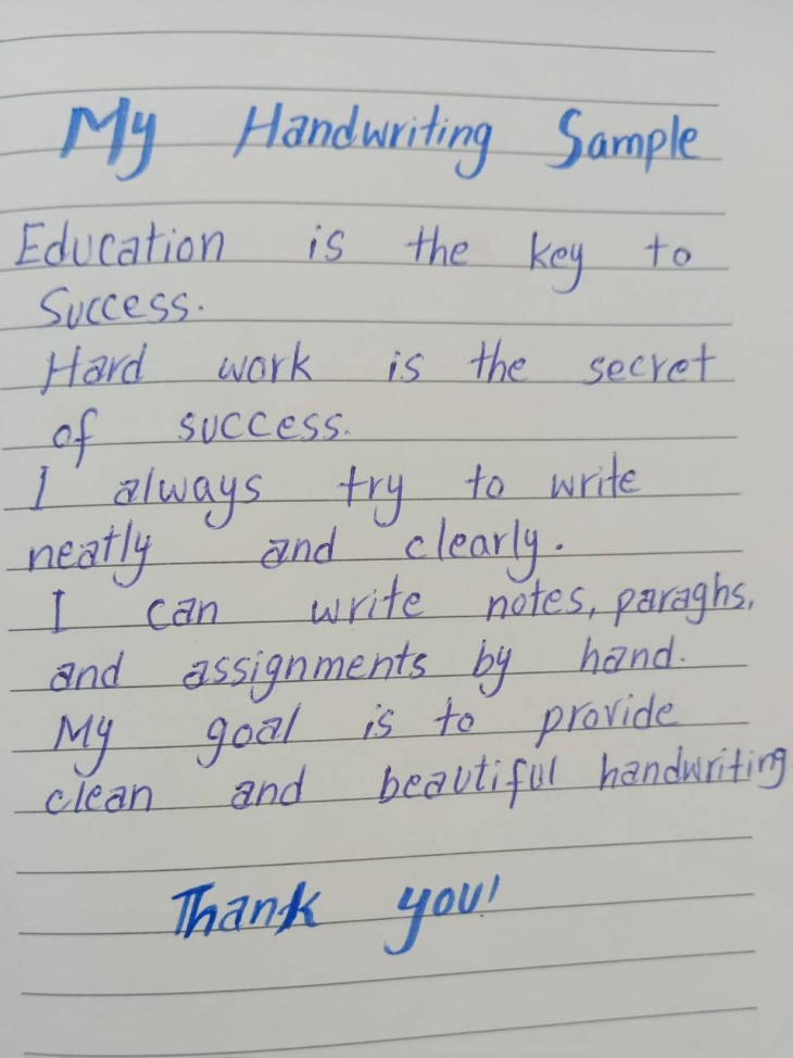 I will write neat and clean handwritten assignments and